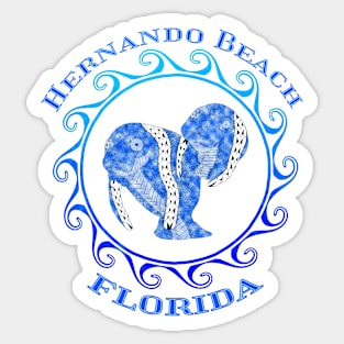 Hernando Beach Florida Vacation Tribal Manatees Sticker